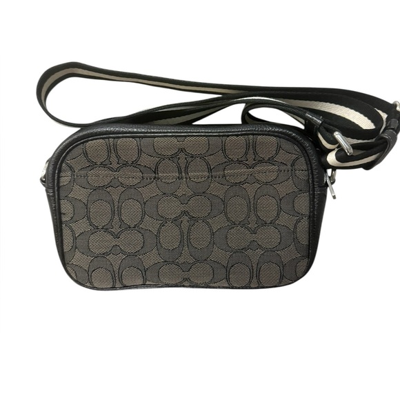 COACH Mini Jamie Camera Bag & Wallet Signature Jacquard Silver/Smoke Black C0927 - Picture 5 of 16